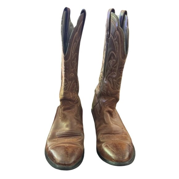 Ariat Women's Leather Cowboy Boots Size 8.5 B Brown Western Style - Picture 4 of 15